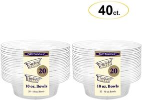 img 2 attached to 🍽️ Premium Clear Party/Salad/Snack Bowls - 10oz, 40-Count - Deluxe Quality Plastic - Elegant Design