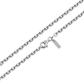 img 3 attached to 📿 VeniceBee 24-Inch Long Faceted Cable Chain Necklace, 2.6mm Wide, Nickel-Free Solid 925 Sterling Silver, Made in Italy, with Polishing Cloth, Black Velvet Pouch - Fine Jewelry