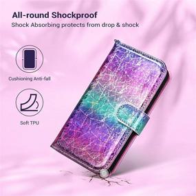 img 1 attached to 📱 ULAK iPhone 12 Pro Wallet Case for Women - Flip Cover with Card Holder, Wrist Strap and Kickstand - PU Leather Shockproof Phone Case for iPhone 12 6.1", Colorful