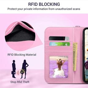 img 2 attached to 📱 ULAK iPhone 12 Pro Wallet Case for Women - Flip Cover with Card Holder, Wrist Strap and Kickstand - PU Leather Shockproof Phone Case for iPhone 12 6.1", Colorful