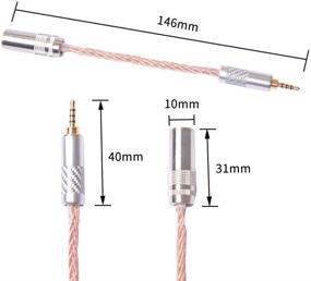 img 3 attached to 🔌 Позолоченный адаптер аудиоразъемов стерео-гнезда 2.5 мм на 4.4 мм для наушников с кабелем 8N меди