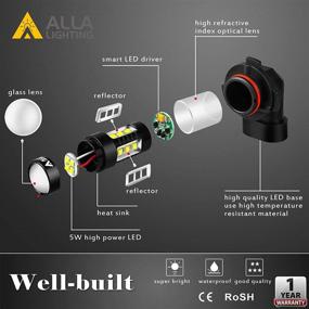 img 1 attached to Alla Lighting 2504 PSX24W LED Fog Light Bulbs: Super Bright 50W 12V High Power 12276 Replacement - 6000K Xenon White