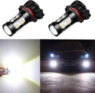 alla lighting 2504 psx24w led fog light bulbs: super bright 50w 12v high power 12276 replacement - 6000k xenon white logo