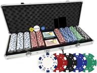 🎲 da vinci 500 piece executive poker chip set 11.5g with case, 2 decks of plastic playing cards, dealer buttons, and 2 cut cards - dice striped логотип