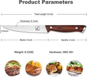img 2 attached to 🔪 Разделочный набор imarku из 6 ножей для стейка - Превосходные зазубренные ножи с эргономичной рукояткой | Профессиональная немецкая нержавеющая сталь | Включена подарочная коробка