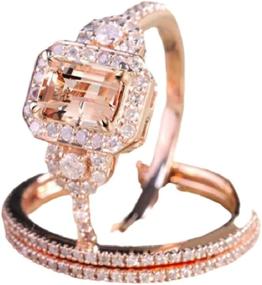 img 1 attached to Zhiwen Sparkling Gorgeous Morganite Engagement