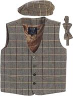 🎩 stylish gioberti tweed charcoal barleycorn boys' bow ties and accessories - perfect coordination! logo