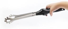 img 4 attached to 🔥 Premium Quality ChefGiant Stainless Steel Tongs with LED Flashlight for Grill and BBQ, One-Hand Operation - Utensil Tool