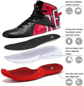 img 2 attached to 🏀 ASHION Kids High-Top Basketball Sneakers: Non-Slip Sport Shoes for Boys and Girls (Little Kid/Big Kid)