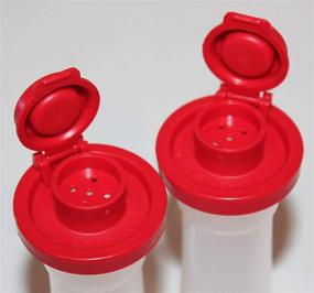 img 3 attached to Tupperware Small Hourglass Red Salt and Pepper Shaker Set - 4 Inch