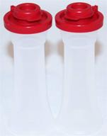 tupperware small hourglass red salt and pepper shaker set - 4 inch logo