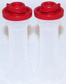 img 4 attached to Tupperware Small Hourglass Red Salt and Pepper Shaker Set - 4 Inch