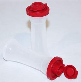 img 1 attached to Tupperware Small Hourglass Red Salt and Pepper Shaker Set - 4 Inch