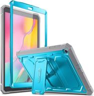 📱 fintie shockproof case for samsung galaxy tab a 10.1 (2019) sm-t510/t515/t517 - tuatara rugged hybrid bumper cover with kickstand, full protection + built-in screen protector (blue) logo