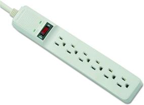 img 1 attached to Fellowes 6-Outlet Surge Protector for Office/Home Use with 15ft Cord, 450 Joules (99036), Platinum, 1.5 x 10.8 x 1.8-inch