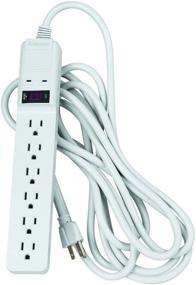 img 3 attached to Fellowes 6-Outlet Surge Protector for Office/Home Use with 15ft Cord, 450 Joules (99036), Platinum, 1.5 x 10.8 x 1.8-inch
