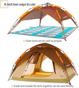 img 1 attached to 🏕️ ZOMAKE Instant Camping Tents for 2-4 Person - Waterproof Dome Tent with Carry Bag, AutoHydraulic Pop Up Tent - Quick Easy Set Up in 60s