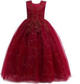 img 4 attached to 👗 Weileenice 3-16Y: Elegant Lace Bridesmaid Dress for Big Girls, Perfect for Flower Kid Wedding Ball Gown