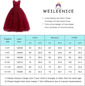 img 3 attached to 👗 Weileenice 3-16Y: Elegant Lace Bridesmaid Dress for Big Girls, Perfect for Flower Kid Wedding Ball Gown