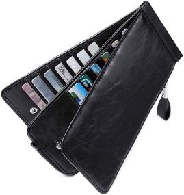 img 4 attached to 👜 Huztencor Women's Leather Business Organizer Handbags and Wallets Combo
