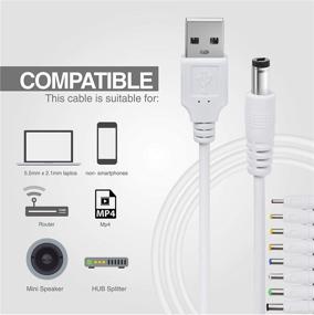 img 2 attached to 🔌 Universal 5V DC Power Cable, USB to DC 5.5x2.1mm Plug Charging Cord with 8 Interchangeable Plugs Connectors Adapter for Router, Mini Fan, and Electronics Devices (White) by UCEC