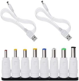 img 4 attached to 🔌 Universal 5V DC Power Cable, USB to DC 5.5x2.1mm Plug Charging Cord with 8 Interchangeable Plugs Connectors Adapter for Router, Mini Fan, and Electronics Devices (White) by UCEC