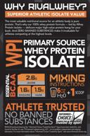 🍫 rivalus rivalwhey – chocolate peanut butter 5lb - pure whey protein, whey protein isolate main source, clean nutritional profile, bcaas, no prohibited substances, made in the usa logo