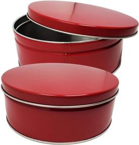 img 3 attached to 🍪 High-Quality 2-Pack Red Classic Cookie Tin - Stylish Gift Container, Ultra Durable Steel Construction