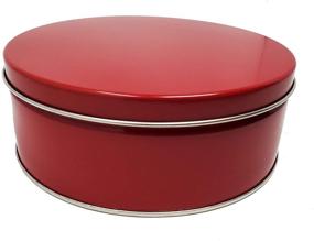 img 1 attached to 🍪 High-Quality 2-Pack Red Classic Cookie Tin - Stylish Gift Container, Ultra Durable Steel Construction