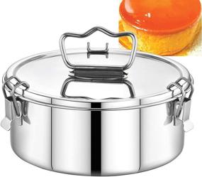 img 4 attached to 🥘 Stainless Steel Flan Mold 63 oz with Ergonomic Handle, Instant Pot Compatible for Easy Lifting, Pot in Pot Cooking, Bakeware, Pressure Cooker Accessories - EasyShopForEveryone [Available in 3qt, 6qt, 8qt Sizes]