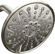 🚿 showermaxx elite series: 6 spray settings, adjustable high pressure rainfall shower head - brushed nickel finish logo