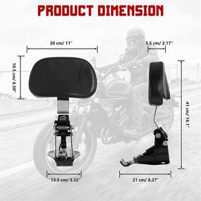 img 3 attached to INNOGLOW Motorcycle Adjustable Driver Backrest Rider Backrest With Chrome Mounting Kit For Harley Touring Electra Glide Road Glide Road King Street Glide CVO 2009-2020