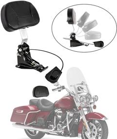 img 4 attached to INNOGLOW Motorcycle Adjustable Driver Backrest Rider Backrest With Chrome Mounting Kit For Harley Touring Electra Glide Road Glide Road King Street Glide CVO 2009-2020