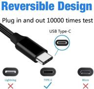 🔌 кабель зарядки usb type c длиной 10 футов - супер длинный, плетеный - быстрозарядный кабель для google pixel 2 xl, samsung galaxy s9 plus, s8, note 8, lg g7 thinq, v30s, v30, v20, g6, moto g6, x4, sony xperia xz2, zte blade z max. логотип