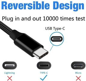 img 4 attached to 🔌 Кабель зарядки USB Type C длиной 10 футов - Супер длинный, плетеный - Быстрозарядный кабель для Google Pixel 2 XL, Samsung Galaxy S9 Plus, S8, Note 8, LG G7 ThinQ, V30S, V30, V20, G6, Moto G6, X4, Sony Xperia XZ2, ZTE Blade Z MAX.