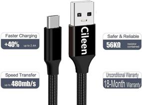 img 2 attached to 🔌 Кабель зарядки USB Type C длиной 10 футов - Супер длинный, плетеный - Быстрозарядный кабель для Google Pixel 2 XL, Samsung Galaxy S9 Plus, S8, Note 8, LG G7 ThinQ, V30S, V30, V20, G6, Moto G6, X4, Sony Xperia XZ2, ZTE Blade Z MAX.