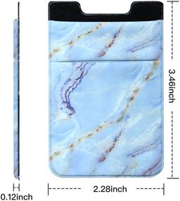 img 2 attached to 📱 Stylish LuxSky Marble Cell Phone Stick On Wallet - Convenient Card Holder for Back of Phone Wallet Stick On - 3pcs (White Blue Flower)