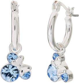 img 3 attached to 💎 Disney Minnie Mouse Birthstone Jewelry - Women & Girls Crystal Hoop Earrings