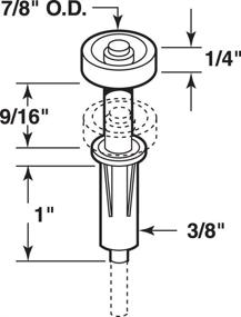 img 1 attached to 🚪 Prime-Line Products N 6703 Bi-Fold Door Top Guide Wheel, Nylon - Pack of 2 - Efficient and Durable Solution for Smooth Bi-Fold Door Operation