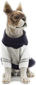 img 2 attached to 🐶 Navy Medium BOBIBI Diamond Plaid Dog Sweater: Cozy Winter Knitwear for Pets