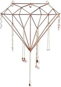 img 1 attached to 💎 Stylish Ruby Mae Jewelry Wall Organizer: Diamond Rose Gold Jewelry Organizer with Large Hooks – Necklace, Bracelet, Earring, and Ring Holder – Space-Saving Hanging Jewelry Organizer Wall Mounted