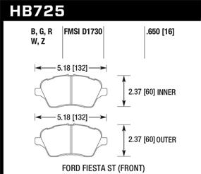 img 1 attached to 🔥 Hawk HB725B.650 Тормозная накладка для 2014 Ford Fiesta ST HPS 5.0 передняя - улучшенный SEO