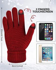 img 1 attached to Women's Winter Knitted Beanie Hat and Glove Set - Cozy Skull Cap with Touchscreen Gloves