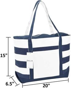 img 3 attached to 👜 Stylish DALIX Striped Premium Cotton Canvas Women's Handbags & Wallets for Chic Fashionistas