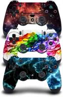 🎮 enhance your gaming experience with eseeking [3pcs] ps4 controller decal skin - premium vinyl sticker cover set for total body protection logo