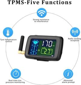 img 3 attached to 🚚 Беспроводная система контроля давления в шинах B-Qtech с 8 датчиками для автоприцепа, грузовика, прицепа, мотоцикла и автобуса - ЖК-дисплей, поддержка до 22 шин (0-215 PSI).