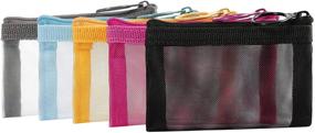 img 4 attached to 🔍 Patu Mini Mesh Zipper Bags, XS / A8 Size, 3" x 4", 5-Piece Set - Keychain Pouch & Coin Purse, Clear Travel Kit for Small Items, Cosmetic Organizer - Assorted Colors