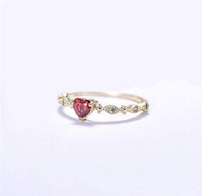 img 2 attached to Finemall PlatedHeart Shaped Delicate Gemstone Engagement