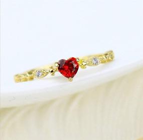 img 4 attached to Finemall PlatedHeart Shaped Delicate Gemstone Engagement