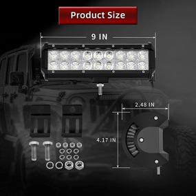 img 3 attached to 🔦 YITAMOTOR LED Light Bar 2 Pack - 54W, 9-inch Offroad Spot Flood Combo Lights for Van ATV Motorcycle Truck Boat Golf Cart, Waterproof, 12V - 2 Years Warranty